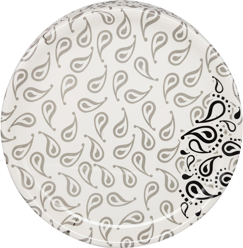 cloudsell Royal Round Melamine Dinnerware Set, Back Bud Printed Design Dinner Plate(6 Units)