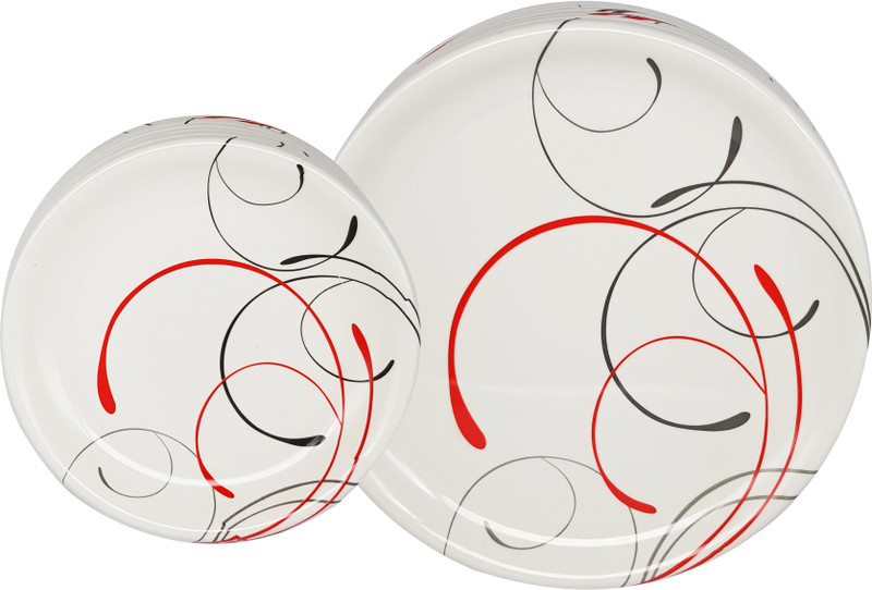 cloudsell Melamine Half & Full Plate Dinnerware Set, Royal Round Sprout Loop Dinner Plate(12 Units)