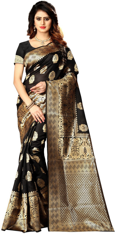 griva designer Self Design Bollywood Poly Silk Saree(Multicolor)