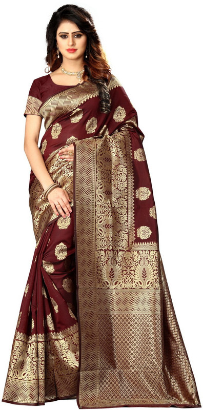 griva designer Self Design Bollywood Poly Silk Saree(Multicolor)