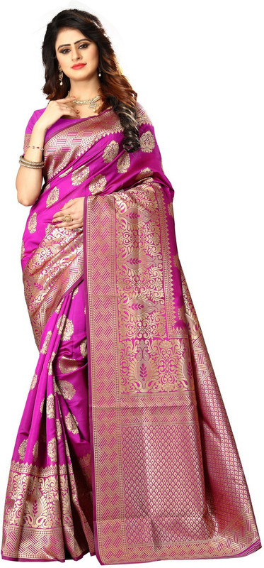 griva designer Self Design Bollywood Poly Silk Saree(Multicolor)