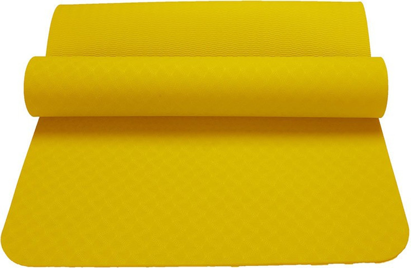 sky enterprises Yoga Mat Anti Skid for Gym Workout and Flooring Exercise Yellow 4 mm Yoga Mat