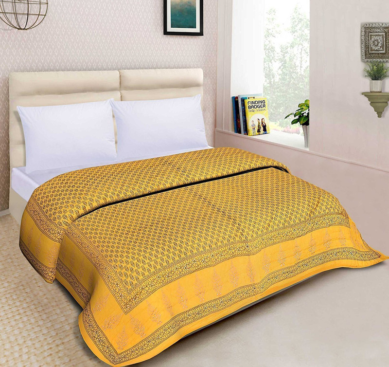 povty export Printed Double Quilt(Cotton, Multicolor)