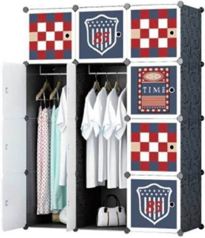 kushaan lkl62 PP Collapsible Wardrobe(Finish Color - black)