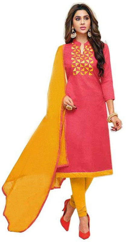 samarth enterprise Cotton Embroidered Salwar Suit Material(Unstitched)