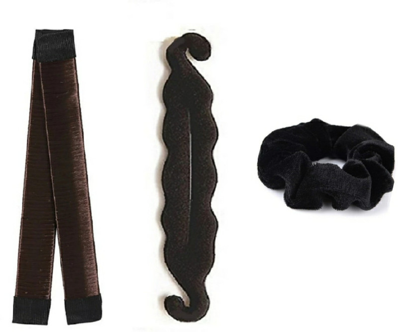 jura maker 2 type jura bun & valvet rubber Hair Accessory Set(Black)
