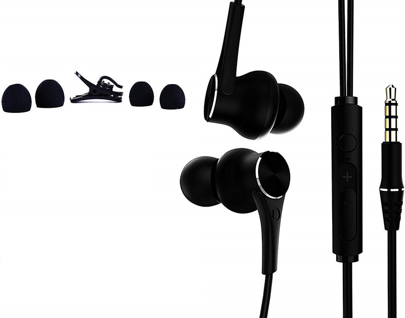 flaps T-555 Wired Headset with Mic(Black, In the Ear)