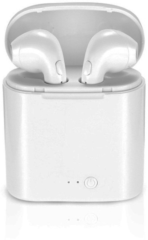 mopcollections stereo Headphone Bluetooth Headset with Mic(White, In the Ear)