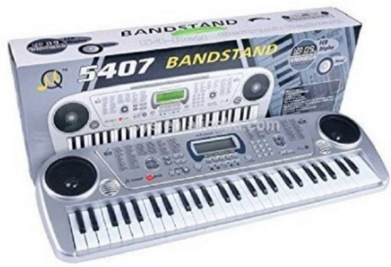 band stand Electronic Keyboard 54 Keys Musical Piano With Microphone(Silver)