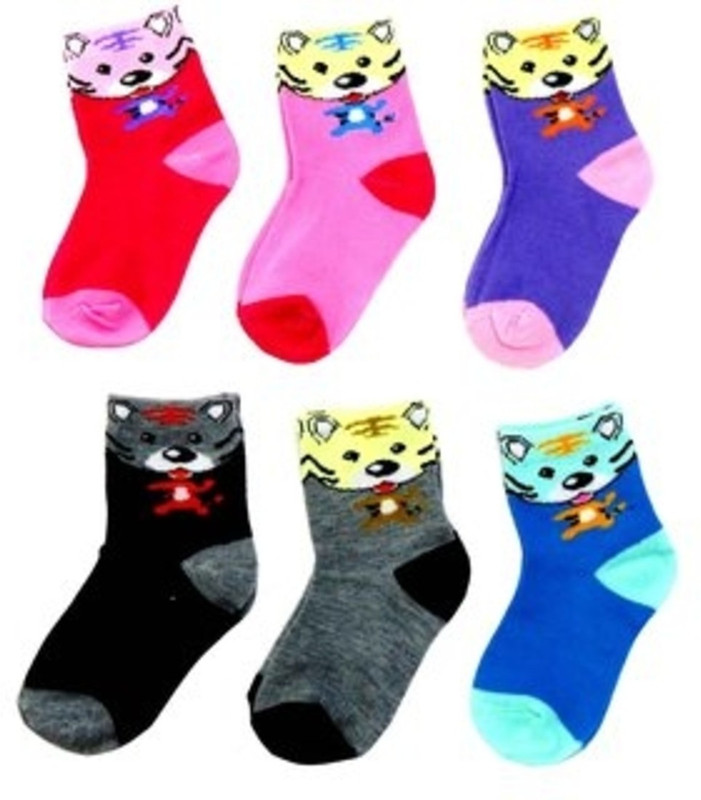 cataloon Baby Boy's & Baby Girl's Animal Print Ankle Length(Pack of 6)