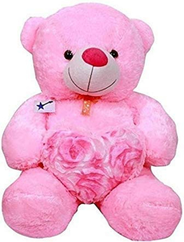 emutz ery Soft 2 Feet Teddy Bear with Neck Bow for Girlfriend  - 60 cm(Pink)