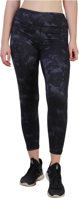 hgs Printed Women Black Tights