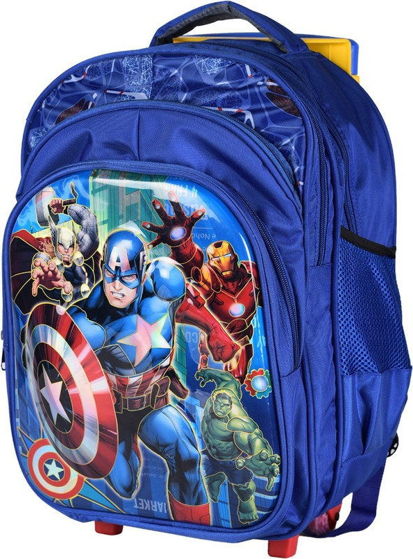 okji enterprises Trolley School bag for boys and girls Trolley(Blue, 20 inch)