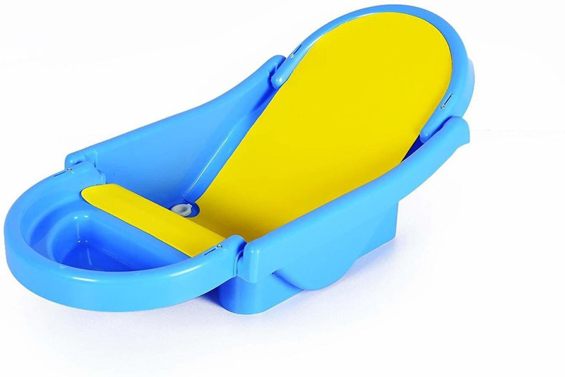 fabuyz Bee Foldable Non-Toxic Plastic Baby Bath Tub with Anti-Slip Base (Blue)(Blue)