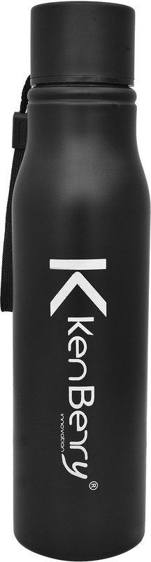 KenBerry STAINLESS STEEL WATER BOTTLE ALPHA DUOO 750 ml Steel Bottle(Pack of 1, Black)