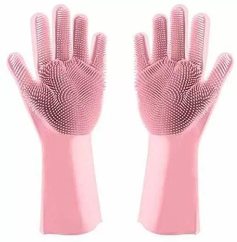 saisaien silicon gloves for kitchen use Heat & Water Resistant Reusable Wet and Dry Glove(Free Size)