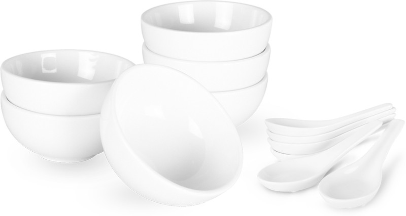 ariane - Fine Porcelain Soup Dinner Set 12 Pcs -Ivory White Pack of 12 Dinner Set(Porcelain)