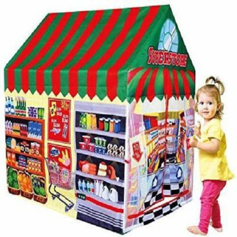 crazy toys Foldable Superstore Theme Doll Play House Outdoor Indoor Tent for Kids(Multicolor)