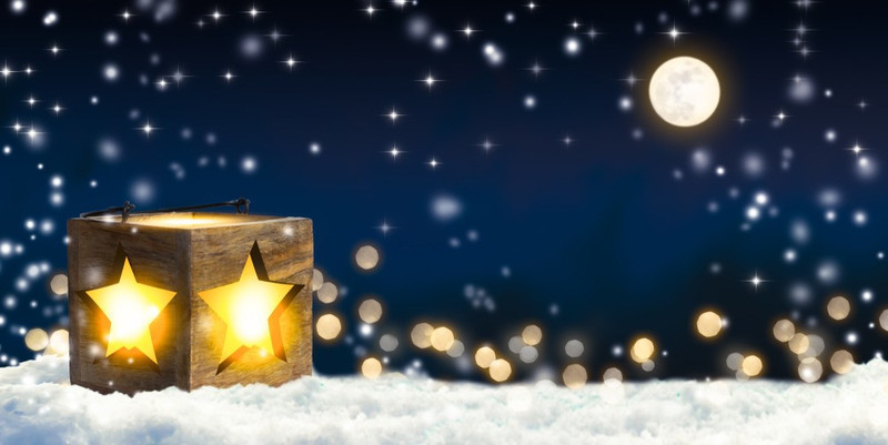 KD xmas light in moon shine Sticker Paper Print(18 inch X 12 inch, Rolled)