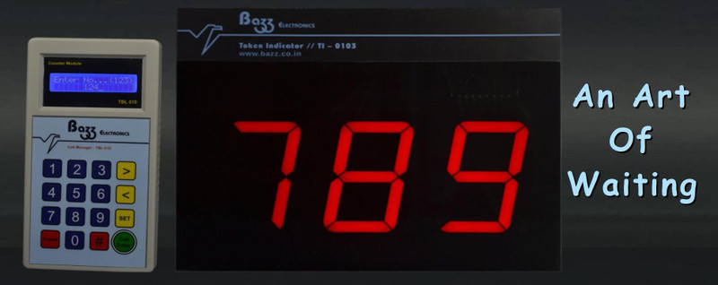 Bazz Token Display System with Voice (english,Hindi Marathi) BTD-0103-0 Indoor PA System(1 W)
