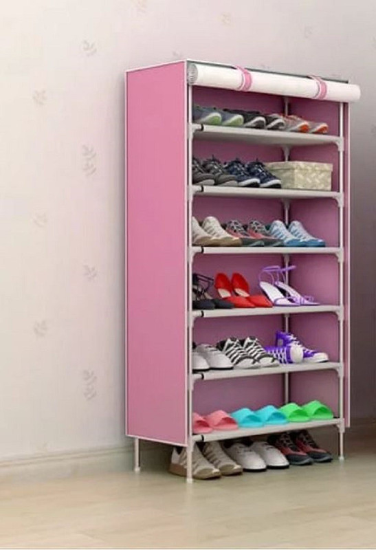 Buy keekos Metal Plastic Collapsible Shoe Stand Pink 6 Shelves Online at desertcartZimbabwe