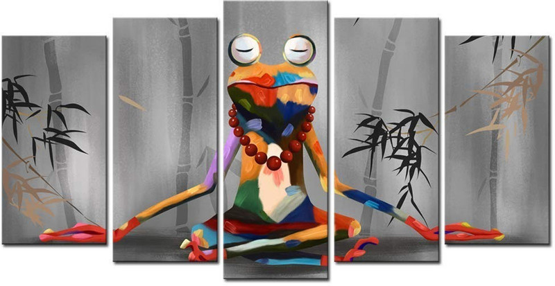 razwada Large Auspicious Multicolour Frog Fengshui wallpaper Poster Sticker HD Vinyl  Sticker(Pack of 1)
