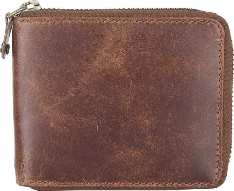 vilson Men Brown Genuine Leather Wallet(11 Card Slots)