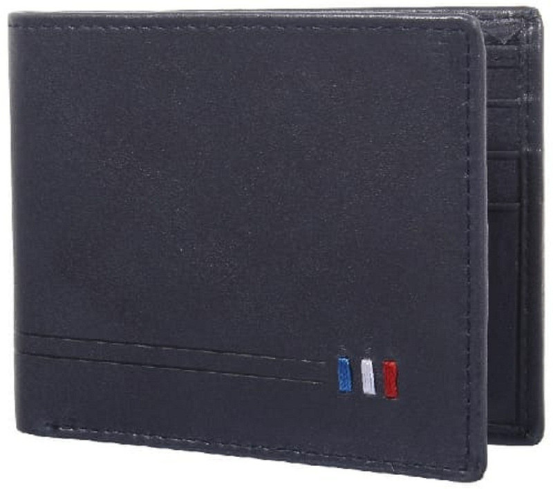 hintz Men Blue Genuine Leather Wallet(8 Card Slots)