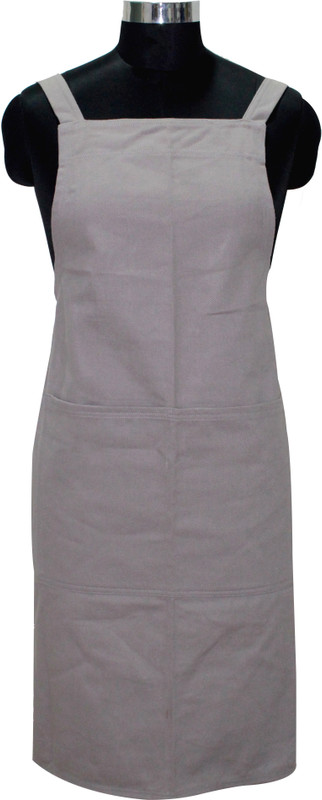 jazzy Cotton Chef's Apron - Free Size(Grey, Single Piece)