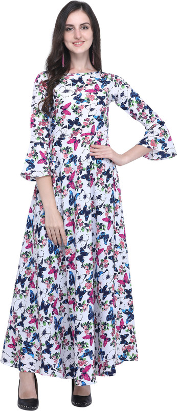 sr creative Women Maxi Multicolor Dress