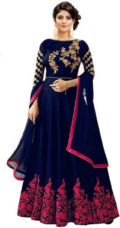rk hub Anarkali Gown(Pink)