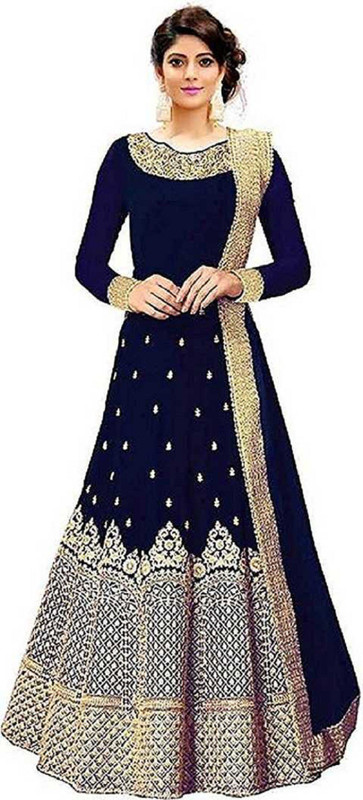 rk hub Anarkali Gown(Blue)