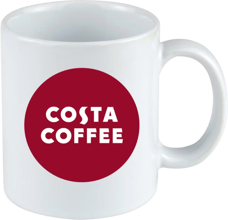 nirganth Costa Coffee Printed White Ceramic Coffee Ceramic (325 ml) Ceramic Mug(350 ml)