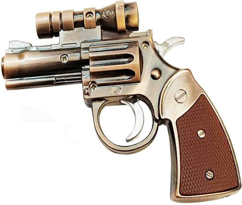 triangle ant Pistol™ Shape Zet Flame Cigarette Lighter with Red Laser Light Pistol™ Shape Flame Cigarette Lighter with Red Laser Light Pocket Lighter(Brown)