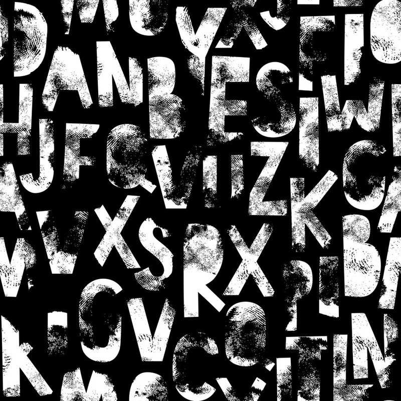 KD black and white alphabet Sticker Poster| Paper Print(18 inch X 12 inch, Rolled)