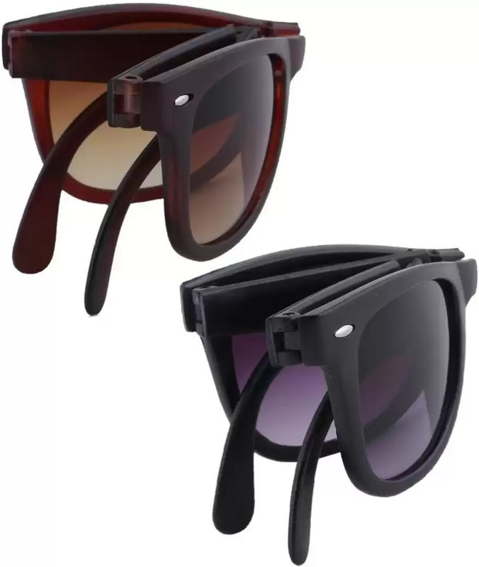 Elgator Wayfarer Sunglasses(Black, Brown)