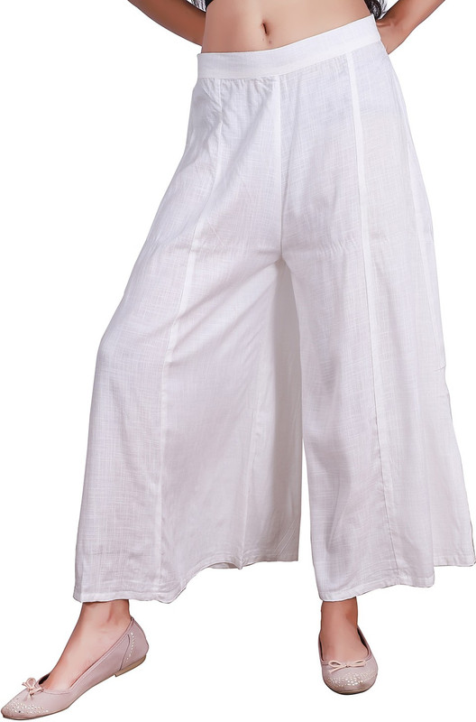 up2date Relaxed Women White Trousers