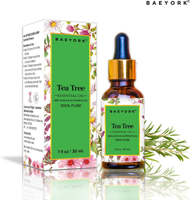baeyork 100% Pure Tea Tree Oil, 30 mL for Anti-acne, Anti-dandruff, nail fungus(30 ml)