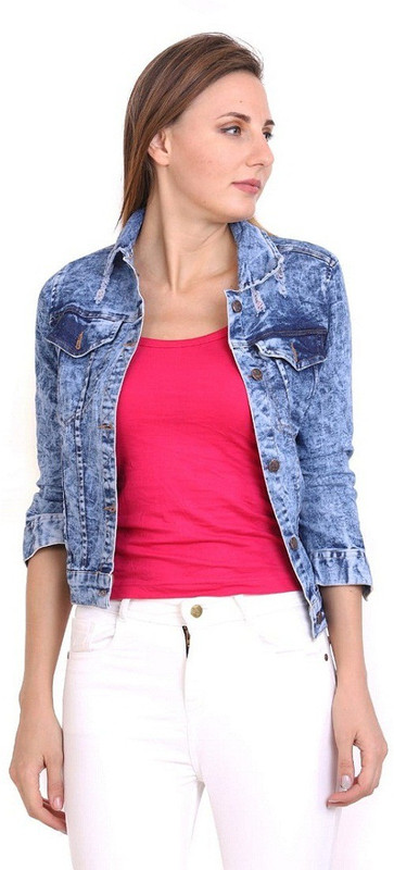 lufaa Full Sleeve Self Design Women's Denim Jacket