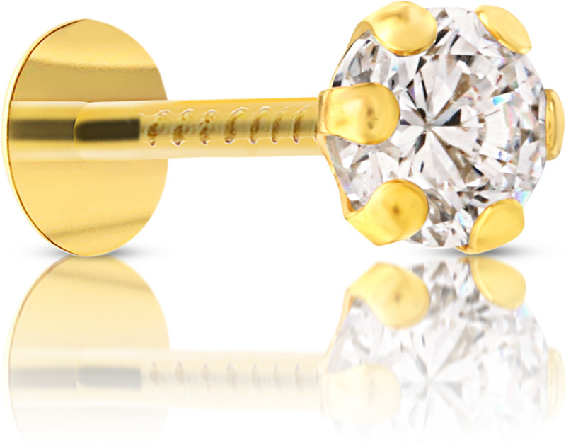 vandana Diamond Gold-plated Plated Stone Nose Stud