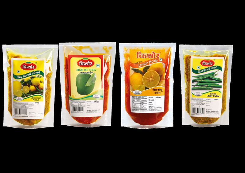 kishor masalewala Combo Pack of Lime Chilly,Mango,Sweet N Hot Lemon,Green Chilly Pickle Lime, Green Chilli, Raw Mango(Kairi) Pickle(800 g, Pack of4)