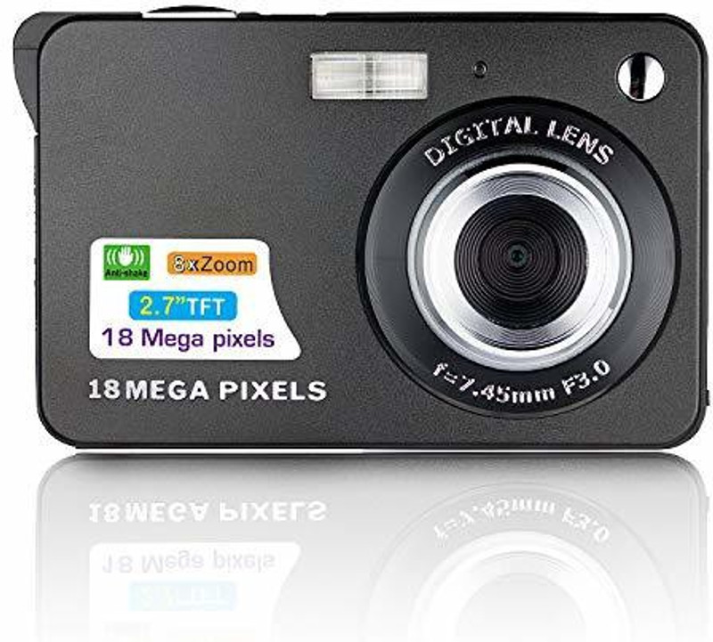 Roboster 1 18MP Point and Shoot Digital Camera with 3 Inch Screen(18 MP, 8x Optical Zoom, 8x Digital Zoom, Black)