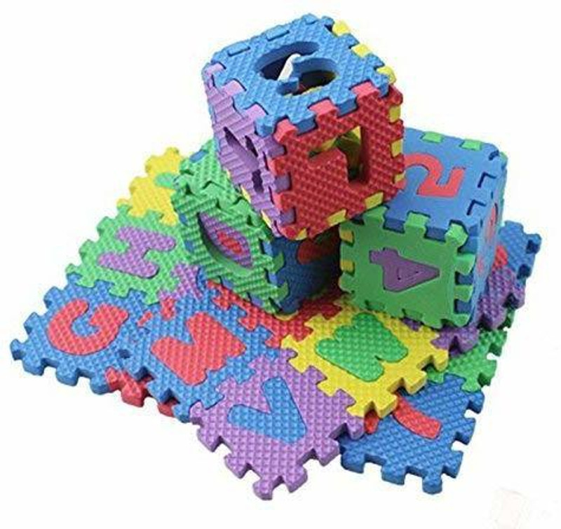 hinik Alphabet Puzzle Mat ABC + Numbers 0 to 9 Flooring mini Mat for Kids(36 Pieces)