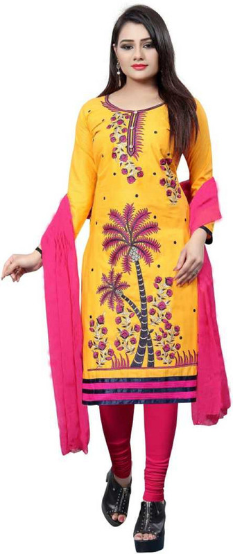 rk hub Embroidered Kurta, Churidar & Dupatta Set