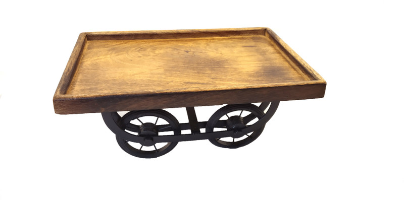 dru arts Desi Reda Style Decorative Tray Wooden Decorative Showpiece  -  12.5 cm(Wood, Brown)