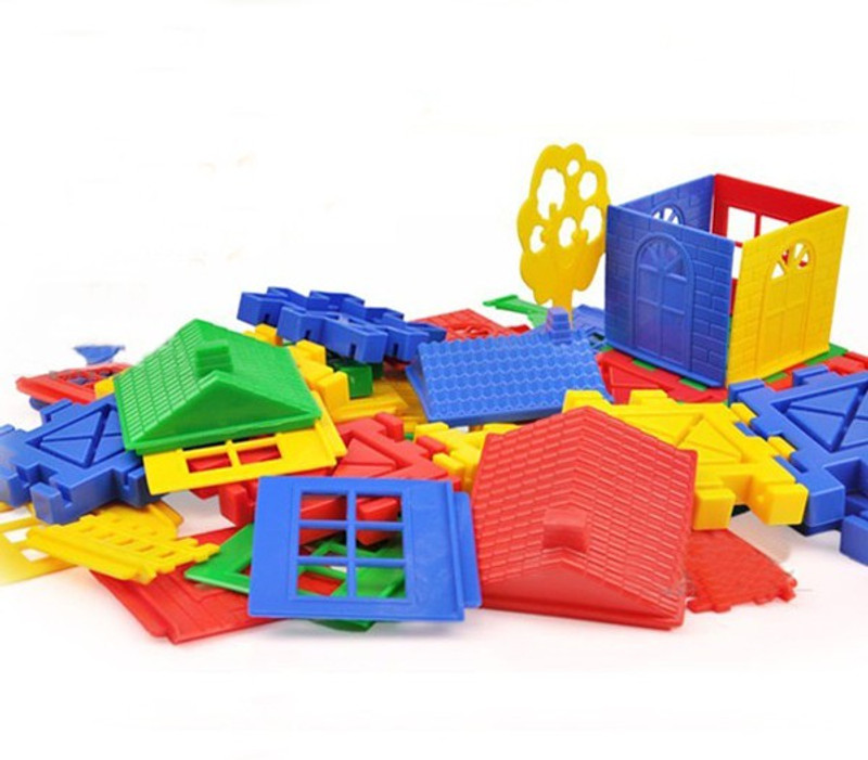 napster House Building Blocks Comes Along with Trees & Windows ( 40 Pieces )(Multicolor)