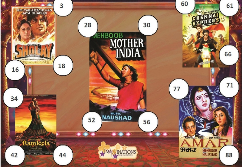 craftgami Bollywood Theme Housie Tickets - Tambola Tickets Board Game