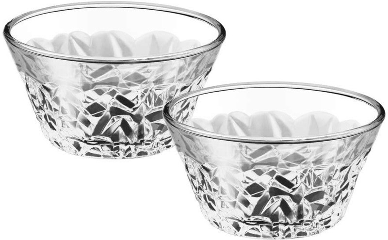 keshavmadhav 667hh Glass Disposable Dessert Bowl(Clear, Pack of 2)
