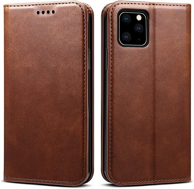slash Flip Cover for iPhone 11 Pro (6.1) Leather Wallet Case Slim Book Cover Kickstand Magnet Cover(Brown, Grip Case)