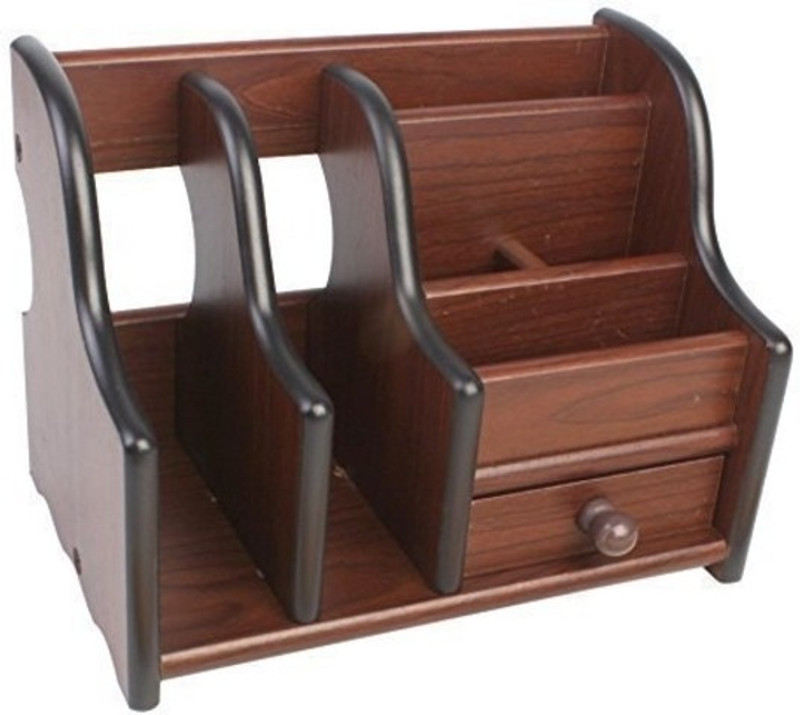 arura 7 Compartments wood Desk Organiser(Brown)